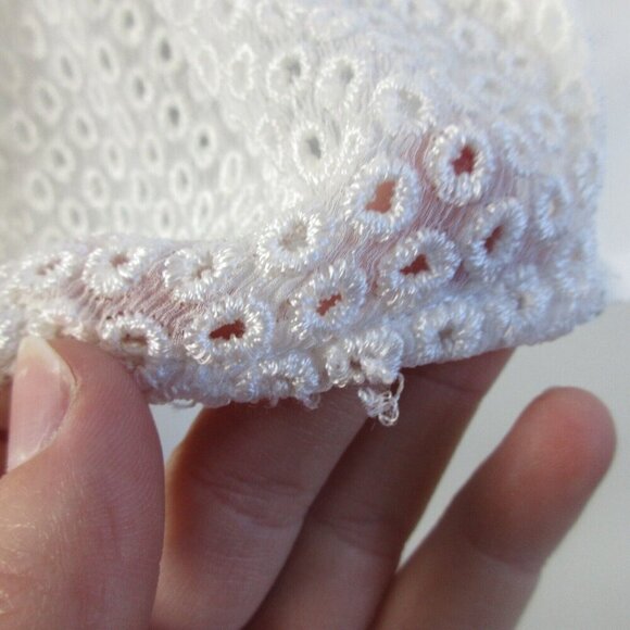 Club Monaco Silk Sheer Blouse Women S White Sleeveless Henley Boho Summer 104 - Picture 9 of 12